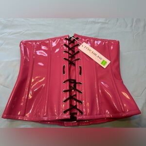 NWT Top Draw Pink Patent Leather Corset by Daisy Corsets